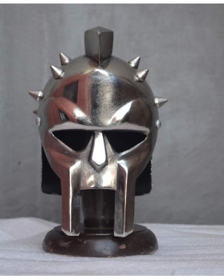 Miniature Gladiator Helmet with mini Wooden Stand